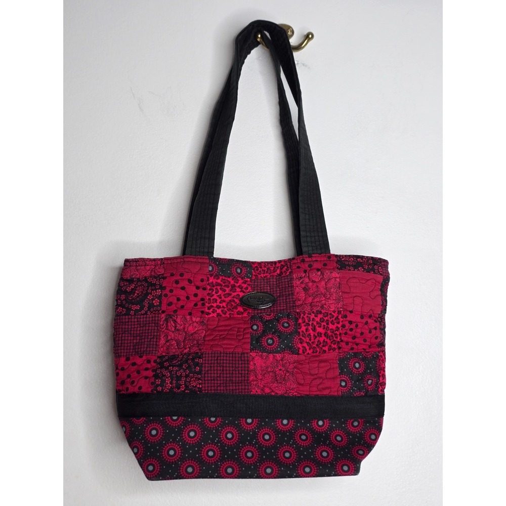 Donna Sharp Patchwork Quilted Shoulder Bag Red Black Boho